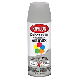 Krylon K05160607 ColorMaster Paint + Primer, Gloss, Pewter Grey, 12 oz.