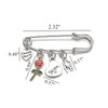 PHAETON 20PCS Mom Charm Safety Pin Brooch Silver Heart Pendant