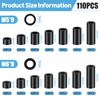 Forbabe Pack of 110 Round Spacers M5 M6, Black ABS