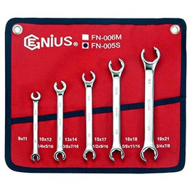 Genius Tools 5PC SAE Flare Nut Wrench Set - FN-005S