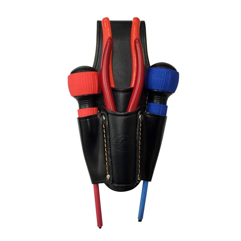 B-STAFF TC-405 Black Leather Pliers, 2 Tiers, Screwdriver Holder