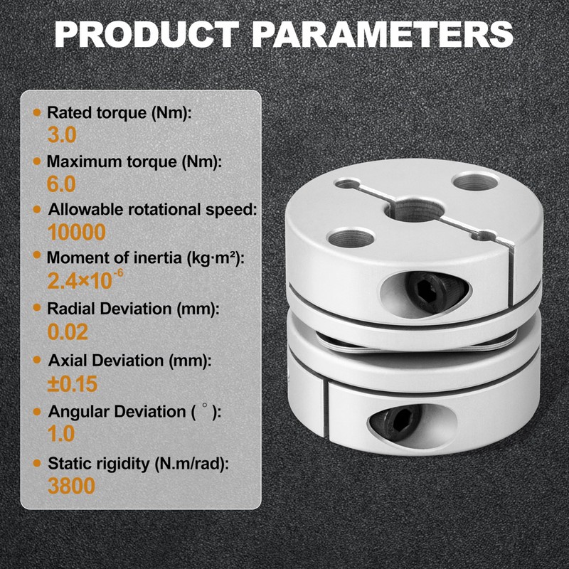 D26 L25.6 Flexible Shaft Coupling Motorcycle Diaphragm 8mm Bore to