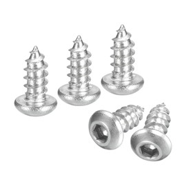 sourcing map Hex Socket Self Tapping Screws, M3 x 6mm 304 Stainless Steel Wood Screw 200pcs