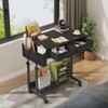 Small Portable Rolling Standing Desk - 32 Inch Adjustable Mobile