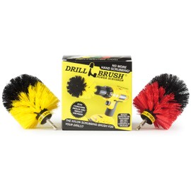 Spin Brush Cleaning Kit - Drill Brush - Concrete, Brick, Fireplace, Stone - Bird Bath - Garden Statuary - Bathroom Accessories - Soap Scum, Hard Water, Mineral, Calcium, Rust Stains and Discoloration