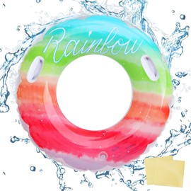 Swim Ring for Adults and Children, 90 / 100 O Shape, Comes with Bait, Splash, Leak-proof, Stability, For Summer Vacation, Pool, Beach, Water Play, Pool Parties, Beaches, Summer Vacations, Sunbathing,