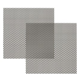 PATIKIL 4"L x 4"W Universal Car Grill Mesh, 2Pcs 3x4mm Diamond Hole Aluminum Mesh Expanded Perforated Metal Sheet for Ventilation Filtration Dryer Vent Guard Screen, Black