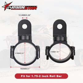 RYANSTAR RACING 360° Roating UTV Mount Bracket Flag Mount Whip Light Mount Fits for 1.75-2inch Roll Bar Compatible with Polaris RZR Can Am Commander Talon 1000