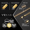 VEXXS Men's Bracelet Flut Cut, 18K Real Gold Plated Miami