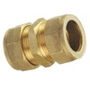 22mm Brass Compression Coupler Straight for Copper, Plastic Pipe WRAS