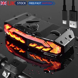 printerera USB Rechargeable LED Bike Light Set Headlight Taillight Caution Bicycle Light US