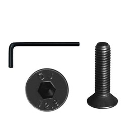 YEJAHY Pack of 20 M8 x 20 Countersunk Head Screws, High Strength Carbon Steel, Machine Screws, Fully Threaded Screws, Machine Equipment, Home Furniture, Bolt, Black