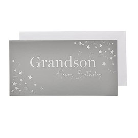 Silver Birthday Christmas Money Wallet and Envelope - Grandson