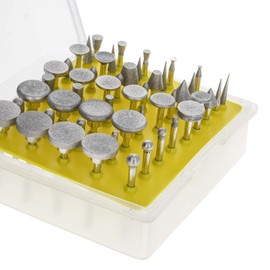 50pc Universal 1/8 Inch Shank Diamond Burr Bit Set Rotary Tool 120 Grit