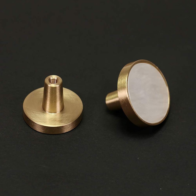 EVERGD 27mm Pure Copper Handle Shell Brass Gold Wardrobe Kitchen