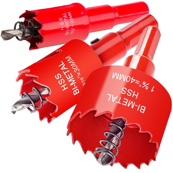 Otutefo Bi-Metal Hole Saw Set, Drill Bit for Wood, Plastic,