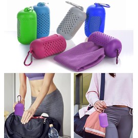 Ciskotu Cooling Towel, Set of 3, Microfibre Sports Towels, Cooling, Quick-Drying Cooling Towel for Instant Cooling, Ice Towel, Cooling Towel for Fitness, Sports, Travel, Yoga