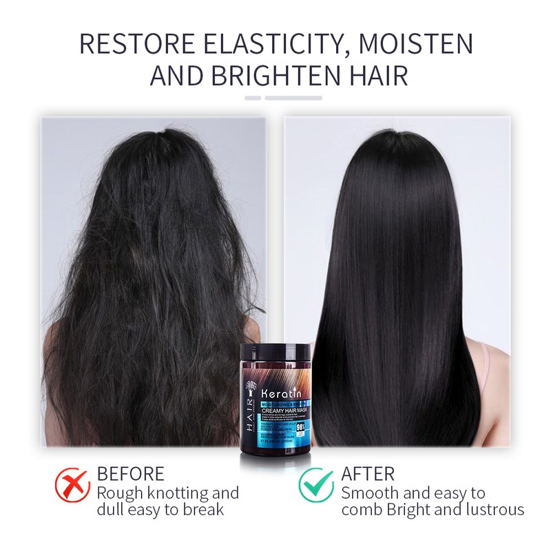 (Keratin Creamy 1L) Keratin Moisturizing & Smoothing Creamy Hair Mask