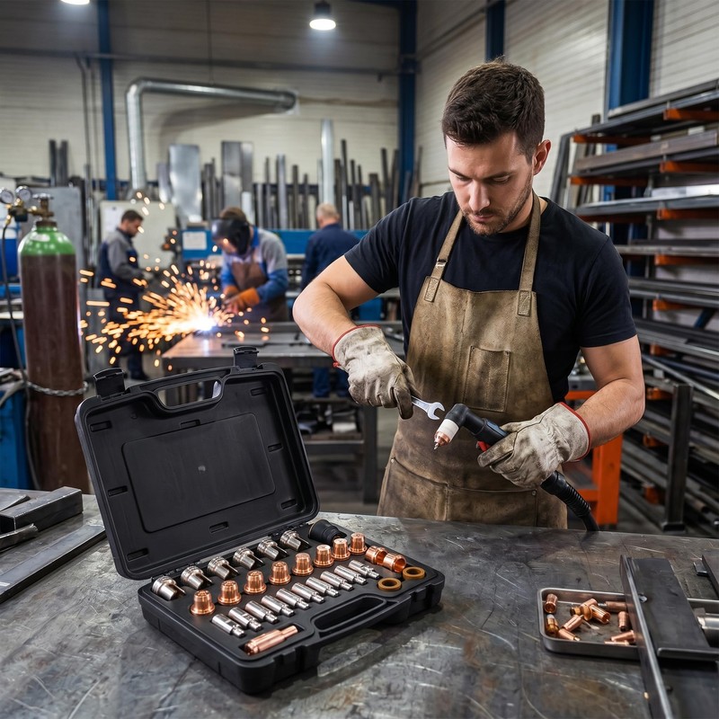 24-Piece Plasma Cutter Consumable Set Compatible with IPT-60, PT-60, IPT-4,