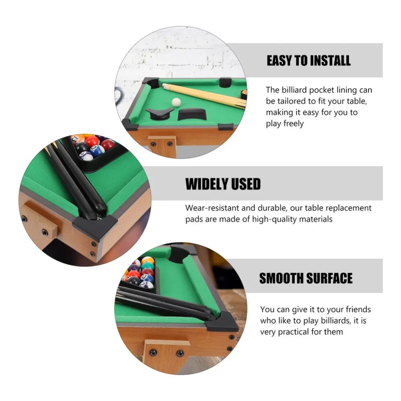 2 Sets Pool Table Middle Hole Mats Tail Hole Edges