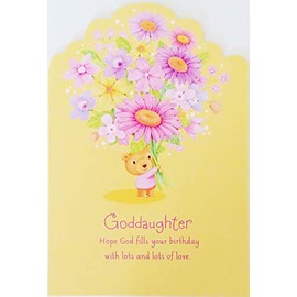 Greeting Card Goddaughter - Hope God Fills Your Birthday with Lots and Lots of Love - Religious Christian