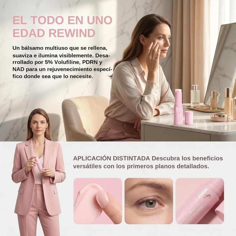 Bálsamo Stick con PDRN, Volufiline, NAD, Colágeno y Mascarilla