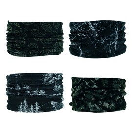 SMEHCF 4 Headband Bandana Balaclava Half Face Mask Shield Head Hair Scarf Neck Gaiter Hat Multipurpose For WoMen Men Breathable Reusable Washable Pine Snow Mountain Black