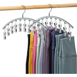 JZS 2 Pack Metal Pants Hangers Clothes Hanger for Closet,Rubber Coated Hangers with Clips,Hangers Space Saving Hanging Closet