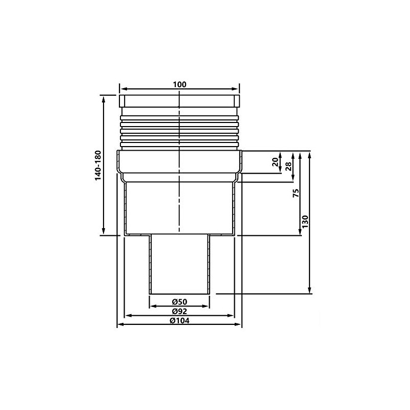 Regulated Height Bottom Outlet 100x100mm Floor Ground Waste Drain Gully