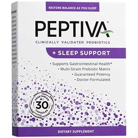 Peptiva 26 Mil Millones de UFC Probiótico y Apoyo para el Sueño - Probiótico Multi-Cepas Clínicamente Validado - Lactobacillus y Bifidobacterium, Mela