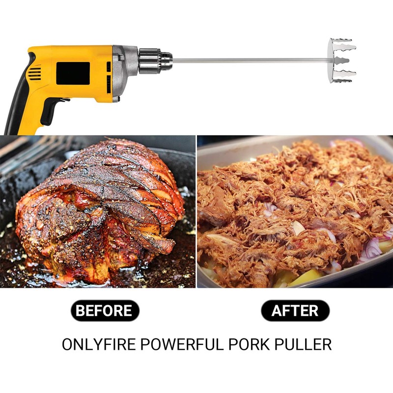 onlyfire 3 Inch Pork Puller, Upgraded Ultra-Sharp Stainless Steel Meat