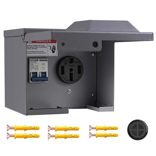Perpending 50 Amp Rv Outlet Box with Breaker,Rv Electrical Outlet,UL ...