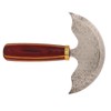 Round Leather Knifes Incisive Blade High Hardness Polished Wooden Handle