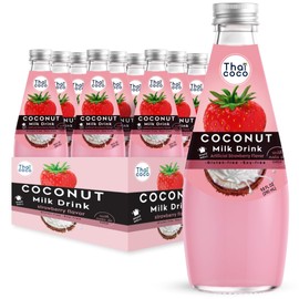 Thai Coco - Strawberry Coconut Milk Drink with Nata De Coco - 9.8 fl. oz. 12 Pk