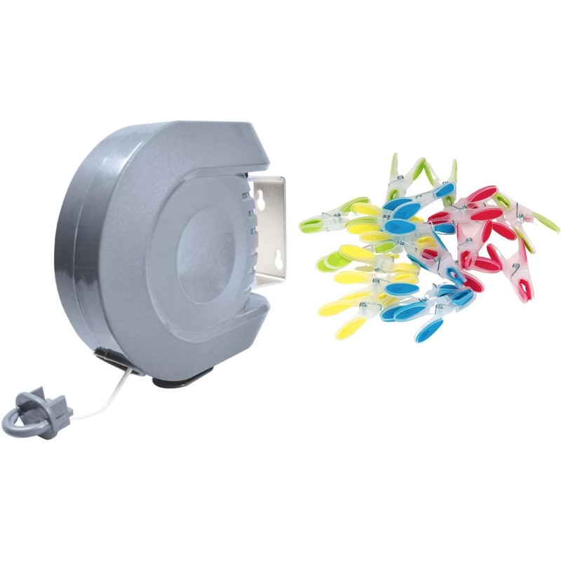 Retractable Washing Line Heavy Duty Grey Weather Resistant Indoor and