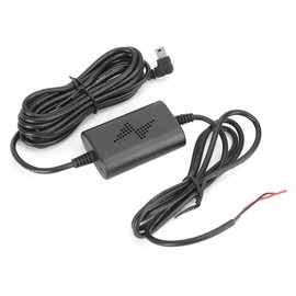 Dash Cam Hardwire Kit, 12V/24V to 5V 2.5A Parking Monitor Converter Cable, Long Left Angle Mini USB Step Down Line for Parking Monitoring