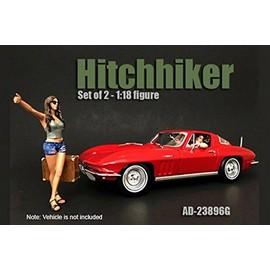 Hitchhiker Set of 2 Figures, American Diorama 23896G - 1/18 Scale Accessory for Diecast Cars