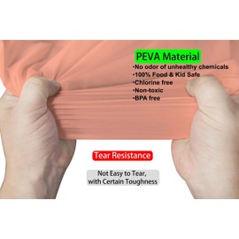 Peach Plastic Tablecloths 2 Pack Rose Gold Disposable Table Covers 84 Inch Circle Bridal Shower Party Tablecovers PEVA Table Cloths for BBQ Picnic Birthday Wedding Parties and 6 ft Round Table Use