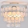 Topaluce Boho Capiz Shell Chandelier 3-Light Round Silver Coastal Ceiling