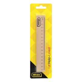 Idena 90272 - Ruler with 16 cm Length, Pack of 10, Wooden Ruler with Millimetre and Centimetre Scale, for School and Office
