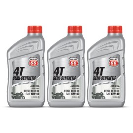 Phillips 66 4T (3 PACK) Semi Synthetic SAE10W-40 4-Cycle Engine Oil Quart ATV MX