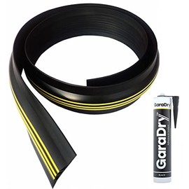 1” High Garage Door Threshold Seal Kit 8'3" Length | Flexible PVC | Complete Kit Includes 1 Adhesive | GaraDry