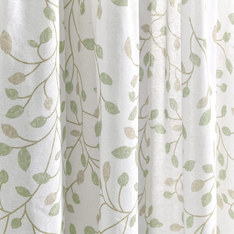 Lush Decor Linen Button Botanical Garden Window Curtain (Single) 84"