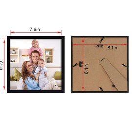 Giftgarden 8x8 Picture Frame Black, 8 by 8 Thin Square Photo Frame for Gallery Wall Tabletop Display, Single