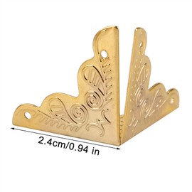 Buachois 12pcs Corner Protector Vintage Antique Metal Box Corner Protector Edge Jewelry Gift Case Corner Decorative Iron Furniture Edge Cover Guard (#2)