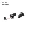 sourcing map M2.5 x 5mm Phillips Screw Fastener Black for