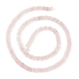Beadthoven - 146 abalorio Tila de piedras preciosas de 2 agujeros, abalorio naturales de cuarzo rosa para pulseras de múltiples hebras, abalorio cuadradas planas opacas, abalorio Tila para hacer