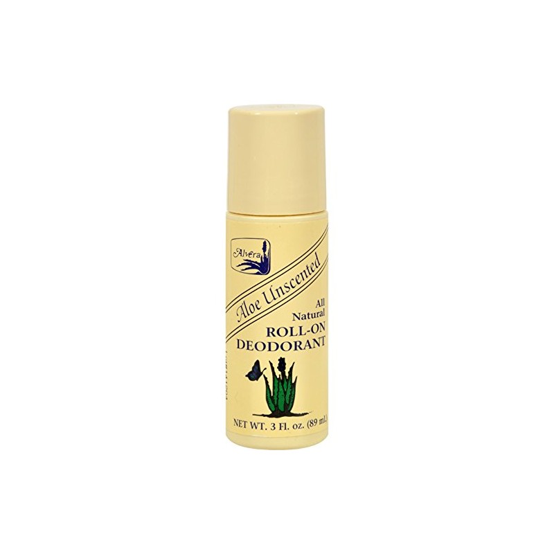 Alvera All Natural Roll-On Deodorant Aloe Unscented - 3 fl
