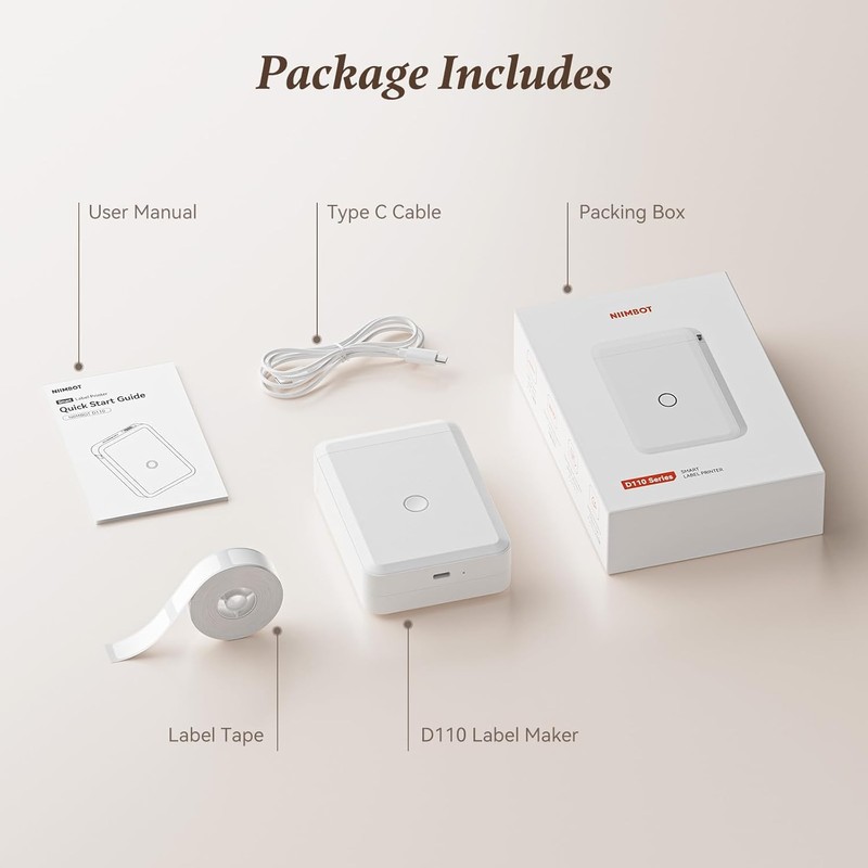 Label Maker D110 Bluetooth Thermal Label Maker Machine with Tape,