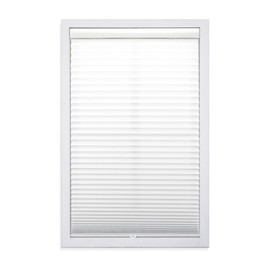 DEZ FURNISHINGS Cordless 1" Light Filtering Pleated Shade, Fabric, 28.5"W x 64"H, White